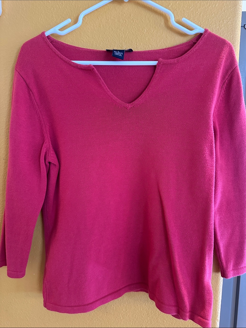 Ann Taylor Pink V-Notch Knit Sweater